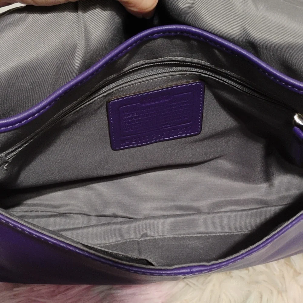 Authentic Coach Y2K Purple Soho Pleated Shoulder Bag - Picture 12 of 15